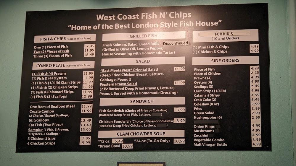 West Coast Fish N' Chips Menu image 3