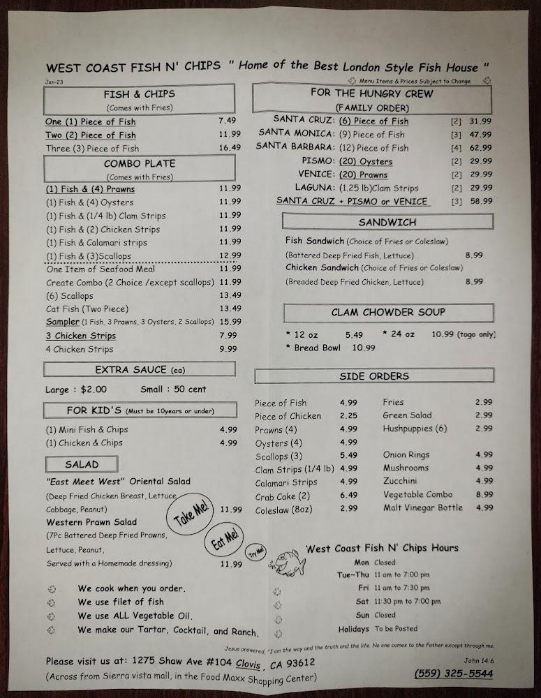 West Coast Fish N' Chips Menu image 4